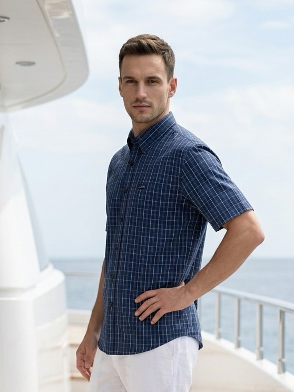 Title: Chaps Ralph Lauren Plaid Short Sleeve Button Down XL Blue EUC